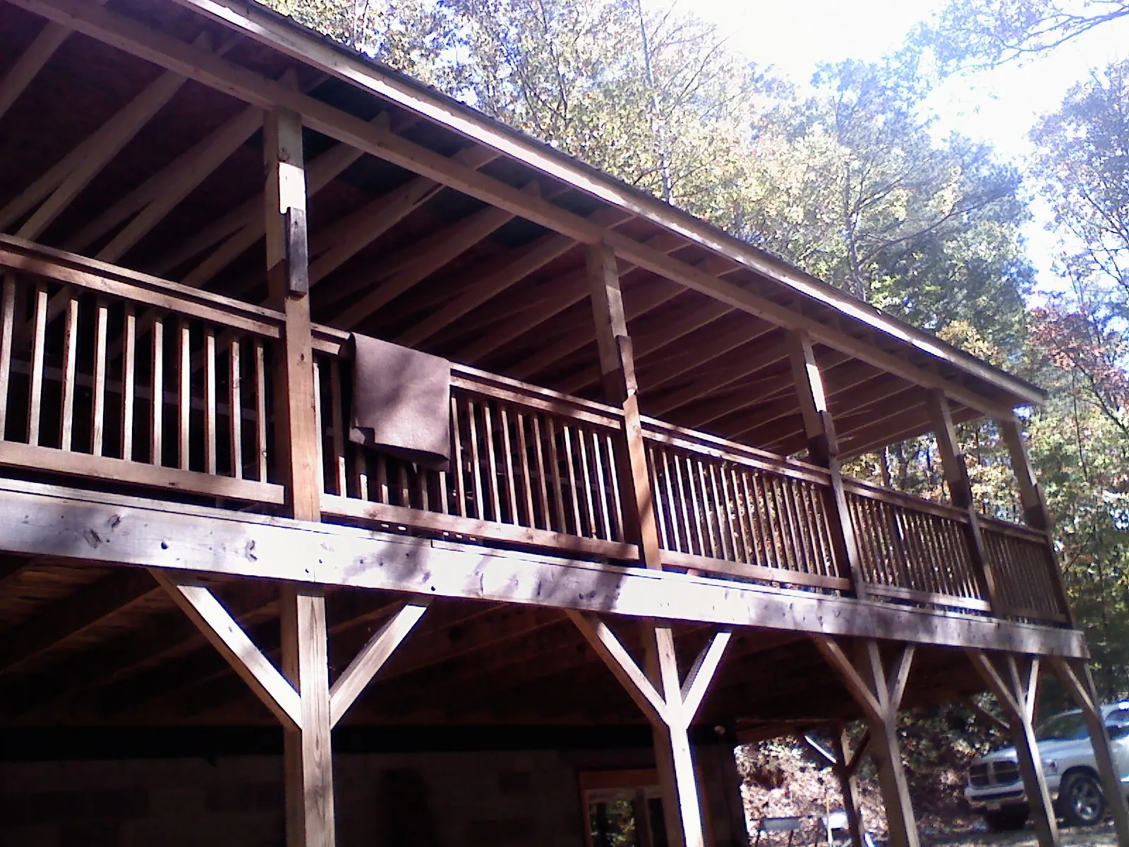 Timber framing under a new elevated porch and deck — Roof Leak Repair in China Grove by Roofing Brothers